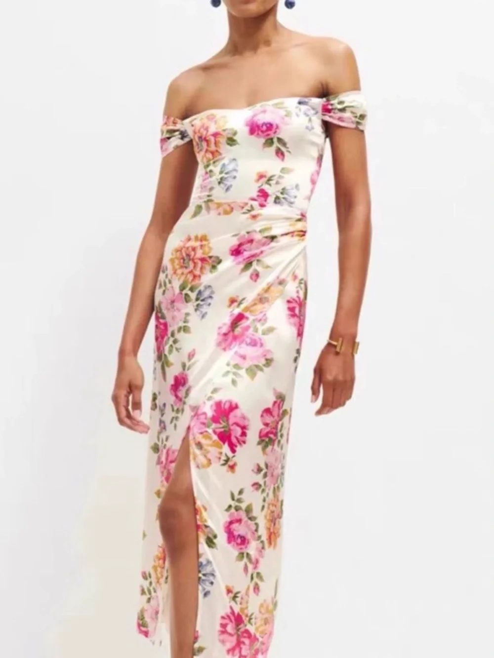 NWOT Reformation Genesis Giverny Floral Silk Size 8 Midi Dress. - Picture 1 of 16
